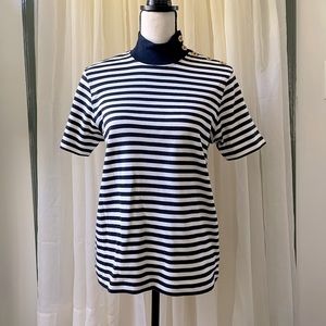 NWOT Jones NY Sport Striped Top With Buttons